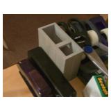 Lot of (13) Office Supplies - Tape and Dispensers, Scissors, Staplers, Pen Caddy, Clipboard