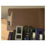 Lot of (13) Office Supplies - Tape and Dispensers, Scissors, Staplers, Pen Caddy, Clipboard