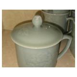 Lot of (10) Chinese Celadon Tea Cup with Lid