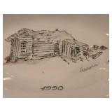 by Aurora 1876 Wedding Jens and Marie Egeland 1st home in Bygland MN Porcelain Dish