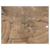Etched Glass Covered Pedestal Candy Dish