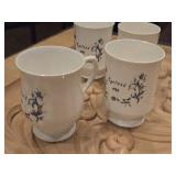 Lot of (4) Porcelain Coffee Mugs