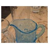 Lot of (3) Glass Pitchers 8", 4.5" and 4"