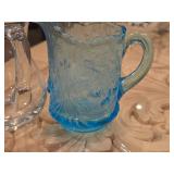 Lot of (3) Glass Pitchers 8", 4.5" and 4"