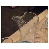 Lot of (3) Glass Pitchers 8", 4.5" and 4"