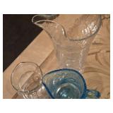 Lot of (3) Glass Pitchers 8", 4.5" and 4"