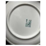 Collection of Airline China, Buffalo China Bowls, Vintage Root Beer Sign, Apple Jar, and Wooden Wall Shelves