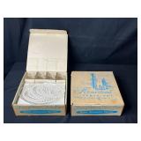 Set of Homestead Snack Sets with Glass Plates and Cups in Original Boxes
