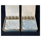 Set of Homestead Snack Sets with Glass Plates and Cups in Original Boxes