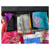 Collection of Vintage and Modern Patterned Scarves Assorted Fabrics
