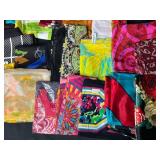 Collection of Vintage and Modern Patterned Scarves Assorted Fabrics