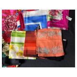 Collection of Vintage and Modern Patterned Scarves Assorted Fabrics