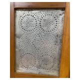 Antique Wooden Pie Safe Cabinet with Tin Panels and Drawers