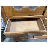 Antique Wooden Pie Safe Cabinet with Tin Panels and Drawers