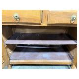 Antique Wooden Pie Safe Cabinet with Tin Panels and Drawers