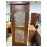Antique Wooden Pie Safe Cabinet with Tin Panels and Drawers