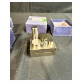 Lot of 2 Eurotool DAP-410.10 Large Economy Disc Cutters with Cases and Anvil