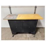 Rolling Workbench with Mixed Work Surface and Storage Drawers