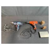 Lot of 2 Electric Drills with Accessories - Black & Decker and Power Tools Plus