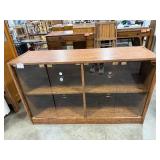 Wood and Glass Display Cabinet with Sliding Doors 50x29x16 in
