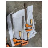 Antique Rodgers Grain Company Green Wood Bucket with Bar Clamps and Anvil