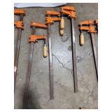 Antique Rodgers Grain Company Green Wood Bucket with Bar Clamps and Anvil