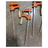 Antique Rodgers Grain Company Green Wood Bucket with Bar Clamps and Anvil