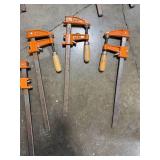 Antique Rodgers Grain Company Green Wood Bucket with Bar Clamps and Anvil