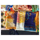 Vintage Scarf and Beaded Collar Lot Assorted Patterns and Colors