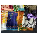 Vintage Scarf and Beaded Collar Lot Assorted Patterns and Colors