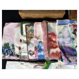 Vintage Handkerchief Collection with Keepsake Boxes and Sewing Notions