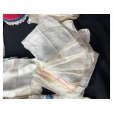 Vintage Handkerchief Collection with Keepsake Boxes and Sewing Notions