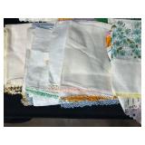 Vintage Handkerchief Collection with Keepsake Boxes and Sewing Notions