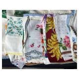 Vintage Handkerchief Collection with Keepsake Boxes and Sewing Notions