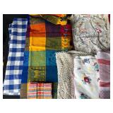 Collection of Vintage and Embroidered Kitchen Linens and Tablecloths