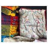 Collection of Vintage and Embroidered Kitchen Linens and Tablecloths