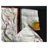 Collection of Vintage and Embroidered Kitchen Linens and Tablecloths