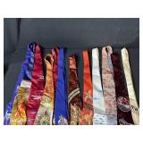Set of Vintage Patterned Neckties Animal and Nature Themes