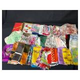 Large Collection of Vintage Ladies Handkerchiefs and Scarves Assorted Patterns