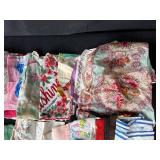 Large Collection of Vintage Ladies Handkerchiefs and Scarves Assorted Patterns