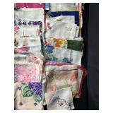 Large Collection of Vintage Floral Handkerchiefs Assorted Patterns
