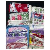 Large Collection of Vintage Floral Handkerchiefs Assorted Patterns