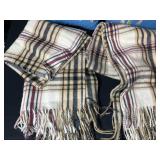 Set of 2 Decorative Bird Throw Pillows and 2 Plaid Scarves