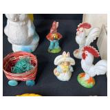 Vintage Easter Decor Collection with Milk Glass Eggs and Figurines