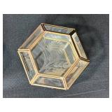 Collection of Vintage Glass Trinket and Jewelry Boxes with Etched and Ornate Designs