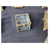 Collection of Vintage Glass Trinket and Jewelry Boxes with Etched and Ornate Designs