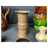 Vintage Pottery and Collectible Decor Assortment Including Nemadji Mini Vases