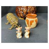 Vintage Pottery and Collectible Decor Assortment Including Nemadji Mini Vases