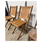 Set of 2 Wooden Folding Chairs and 1 Small Wooden Chair