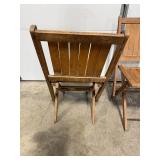 Set of 2 Wooden Folding Chairs and 1 Small Wooden Chair